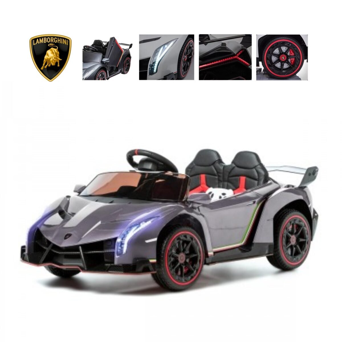 Carro eléctrico para niños Lamborghini Veneno 12v - Gris