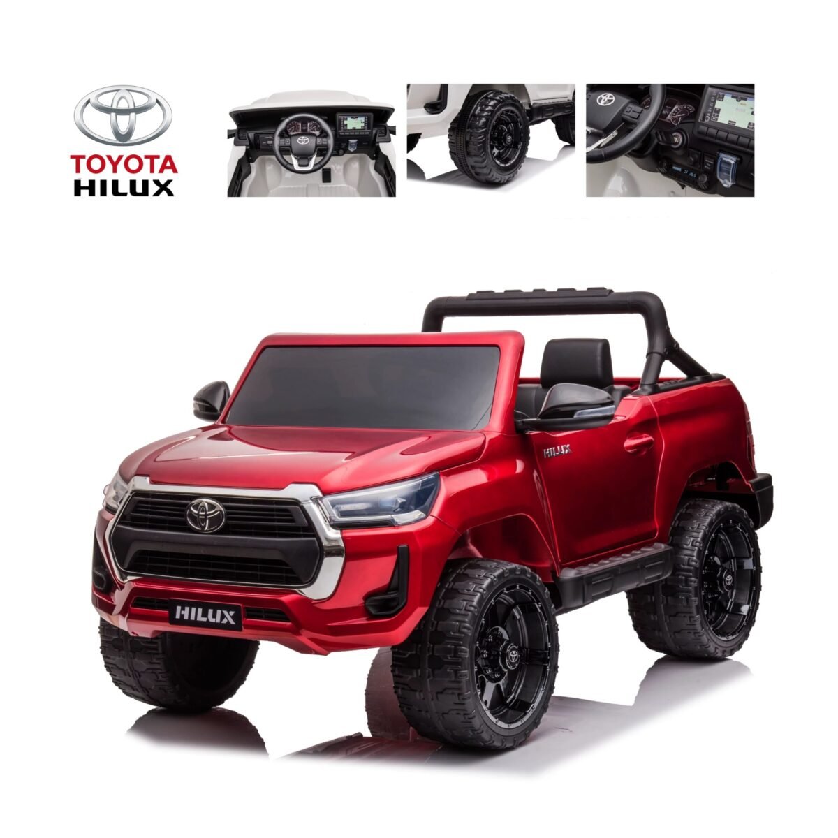 Toyota Hilux 2025 Carro Eléctrico Infantil con Licencia Oficial Toyota Rojo